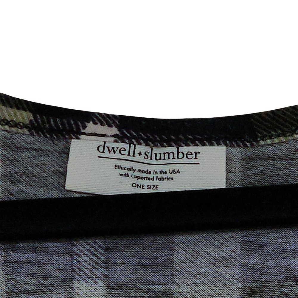 Dwell Slumber Cocoon Nightgown House Dress‎ OS Caftan Plaid Loungewear USA - Picture 3 of 12